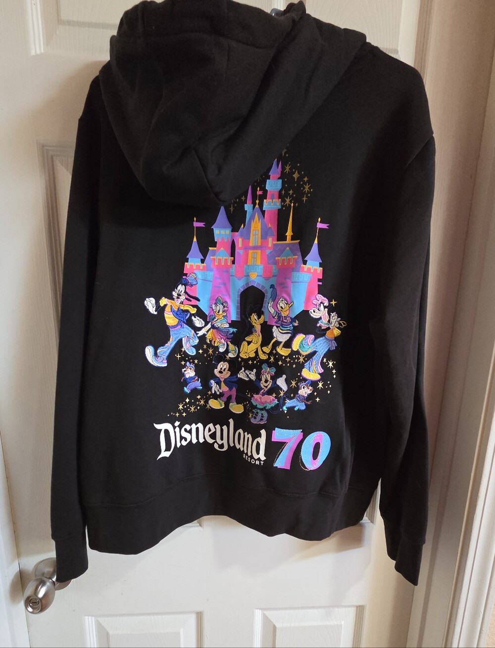 Disneyland 70th ANNIVERSARY Hoodie with EMBROIDERED Colorful Castle & Characters